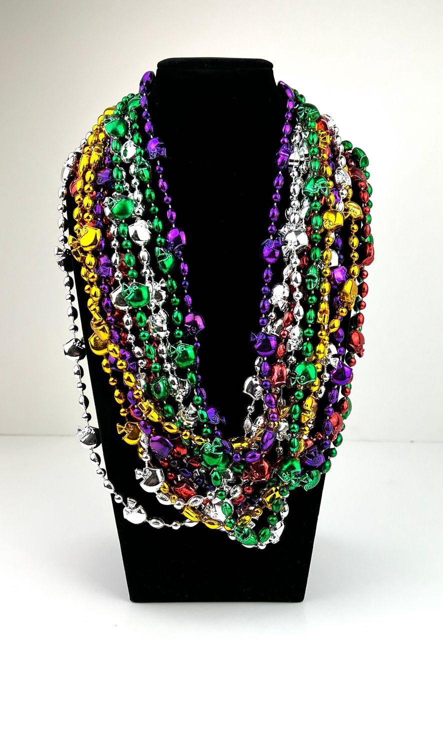 36" Assorted Color Football Helmet Bead Necklace (Dozen)