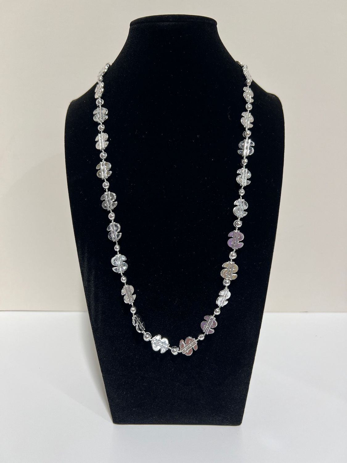 36" Dollar Sign Bead Necklace - Assorted Gold and Silver (Dozen)