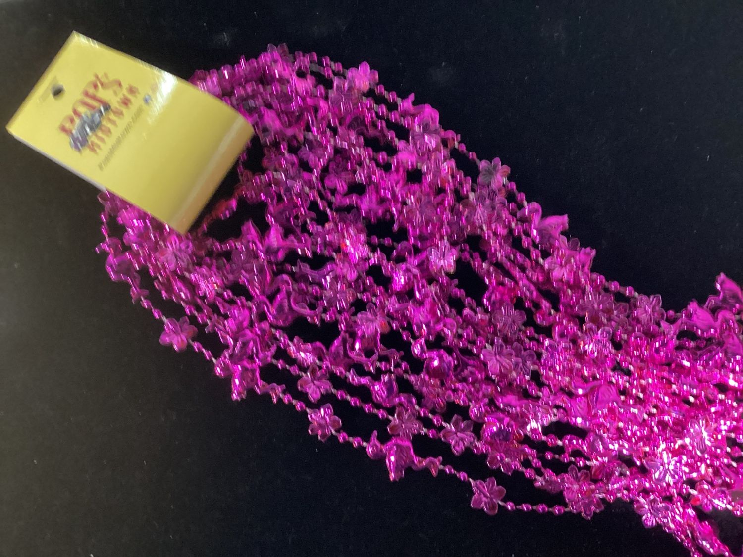 36" Flamingo Flower Bead Necklace - Metallic Hot Pink (Dozen)
