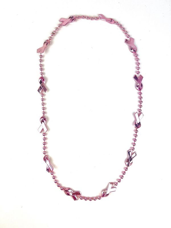 36" Light Pink Ribbon Necklace (DZ)