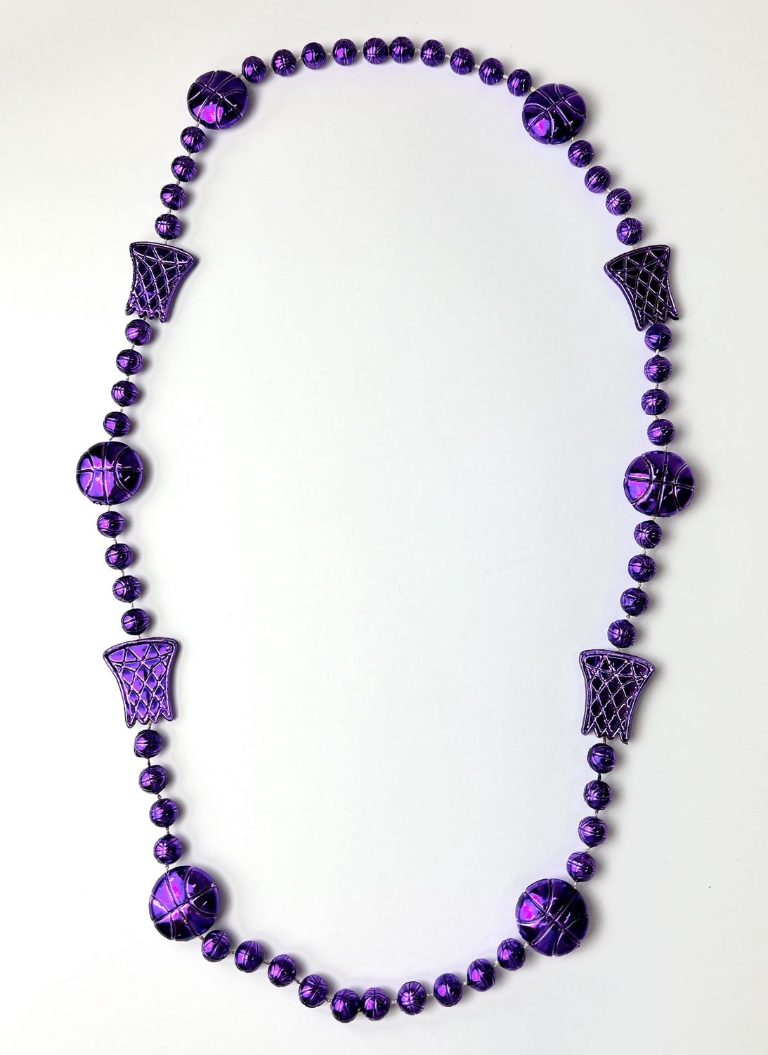 36" Metallic Purple Basketball Bead Necklace (Dozen)