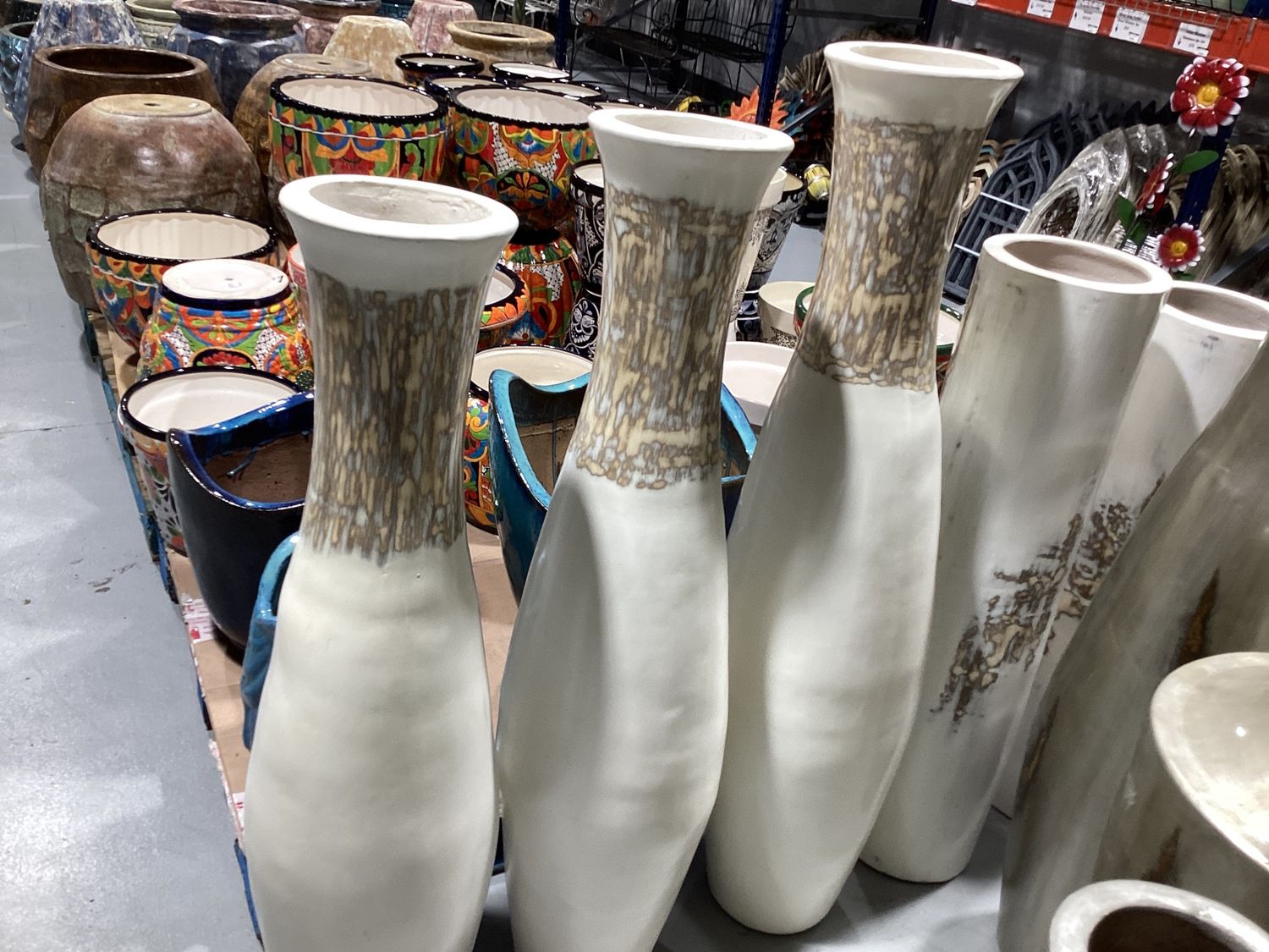 3pc White/Tan Pin Neck Set