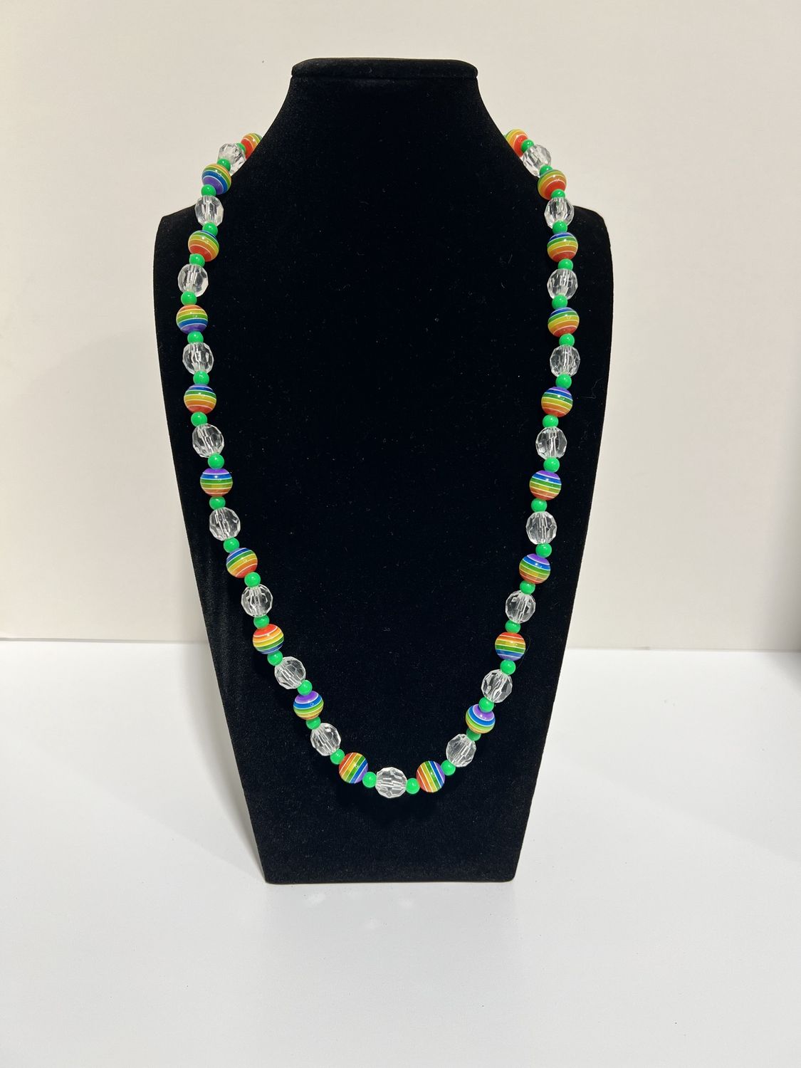 40" 12MM Rainbow &amp; Facet Beads Necklace (Dozen)