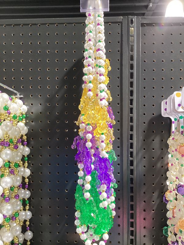 40&quot; Purple, Green and Gold Jester Bead Necklace (Dozen)