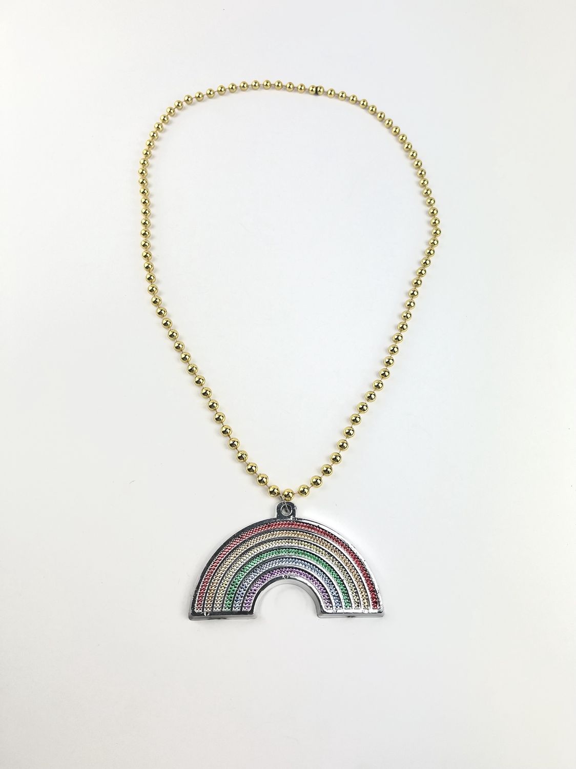 40" Gold Bead with Rainbow Medallion (Dozen)