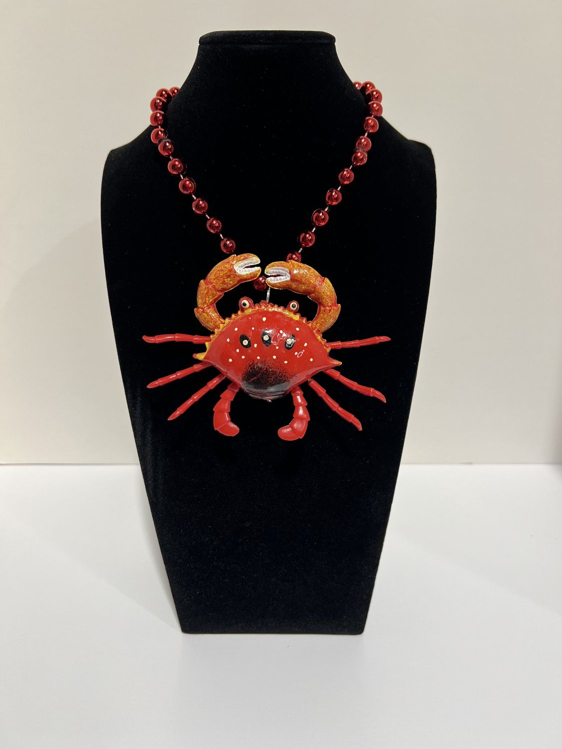 40" Red Crab Bobble Medallion on 10mm Red Beads (Dozen)