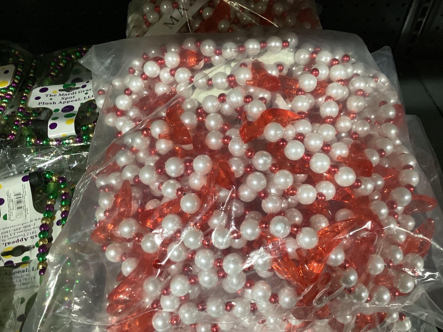 40" LED Red High Heel Shoe with 12mm Pearl &amp; 6mm Red Spacers (DZ)