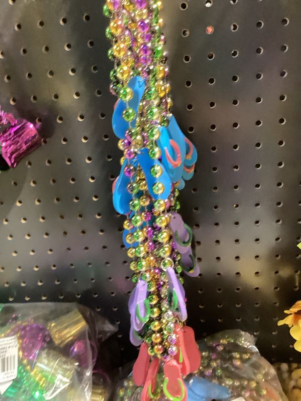 42&quot; 12mm Flip Flips On Purple, Green and Gold Dyed Beads Necklace (Dozen)