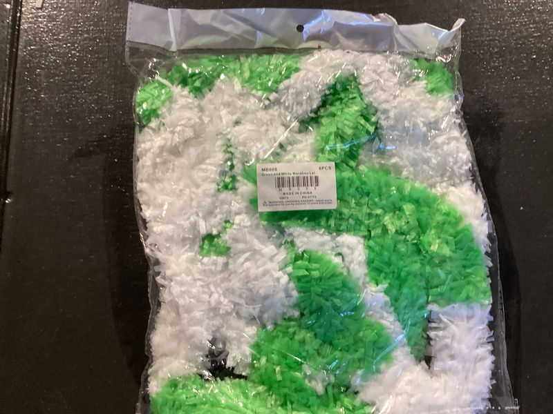 44" Green and White Lei (Pack of 6)