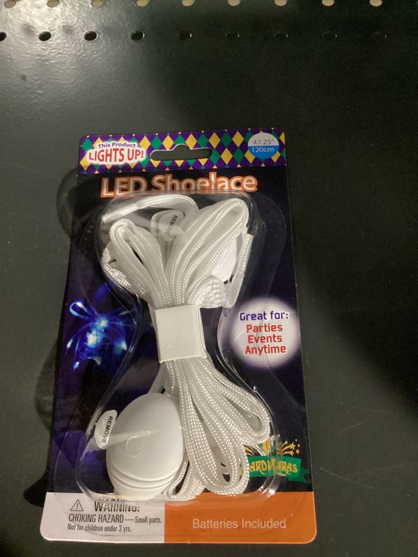 47" White Light Up Shoelaces (Pair)