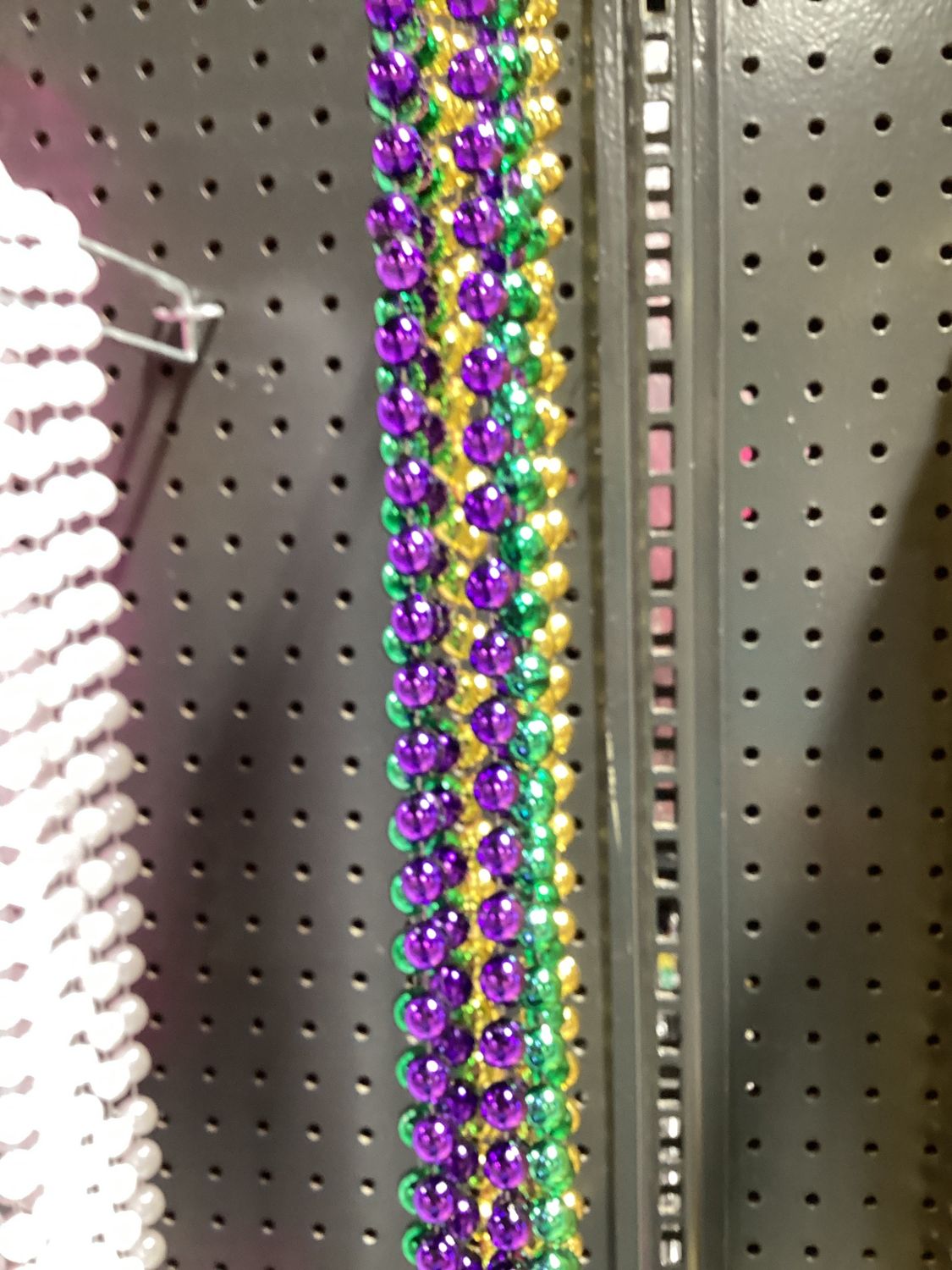 48" 14mm Round Mardi Gras Beads - Dozen Metallic PGG single