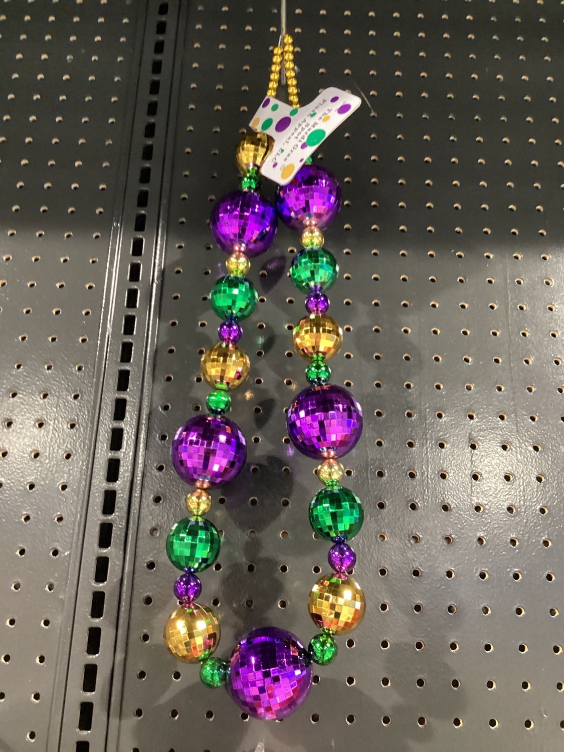 44" 20/40/60mm Purple, Green and Gold Globe Necklace