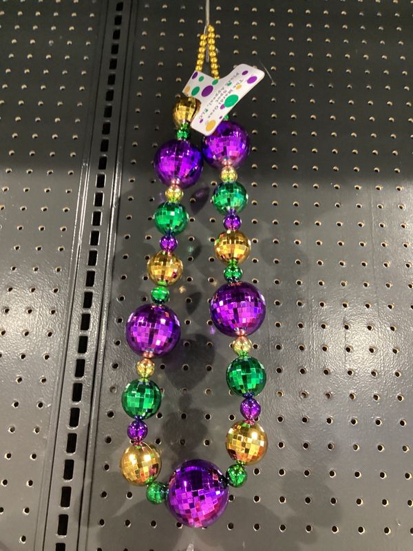 44&quot; 20/40/60mm Purple, Green and Gold Globe Necklace