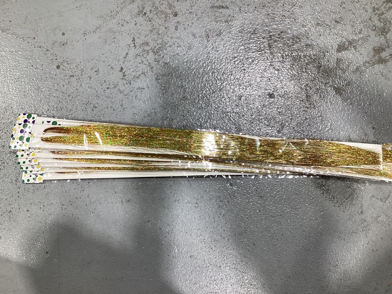 48" Gold Hair Tinsel Extensions (Each)