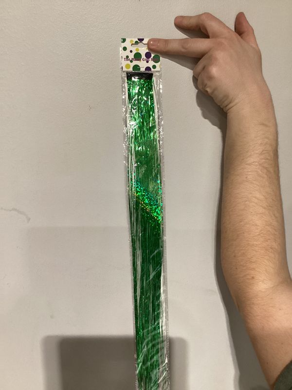 48" Green Hair Tinsel Extensions (Each)