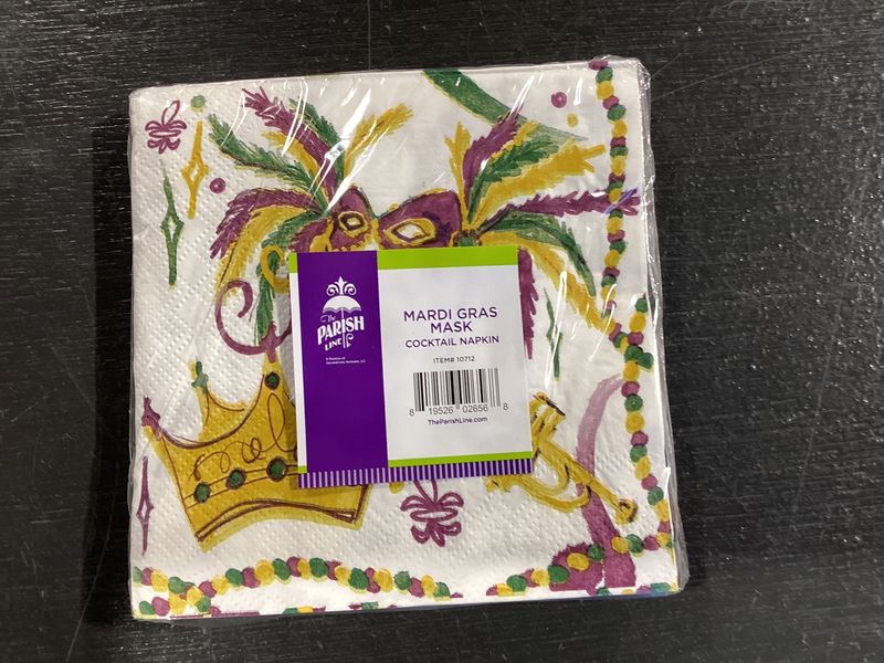 5" Cocktail Napkin - Mardi Gras Mask (Pack of 20)
