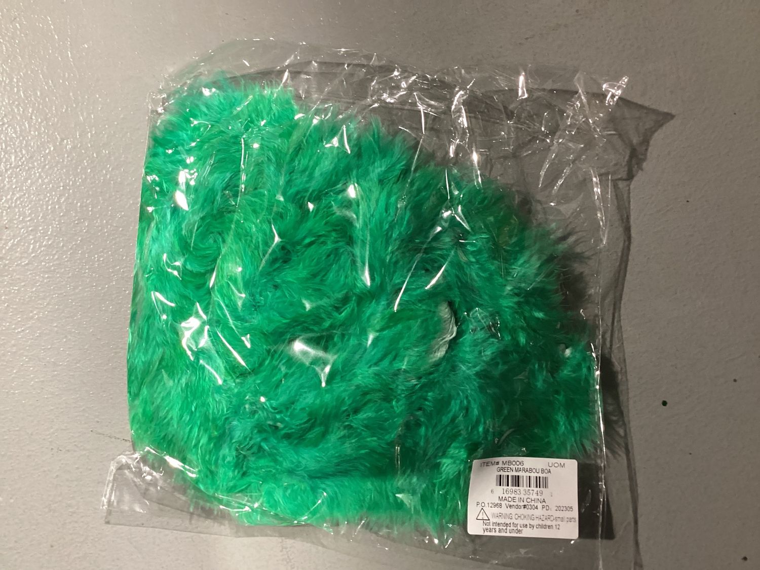 6' Green Marabou Boa 25 Grams (Each)