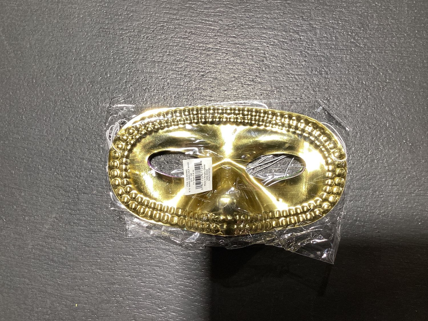 6.75" Mardi Gras Half Masks with Elastic Band (Dozen)