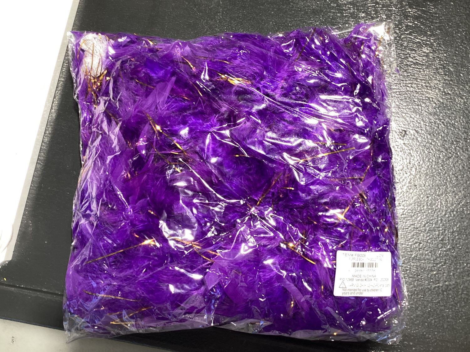 6' Purple Boa with Gold Tinsel (Each)