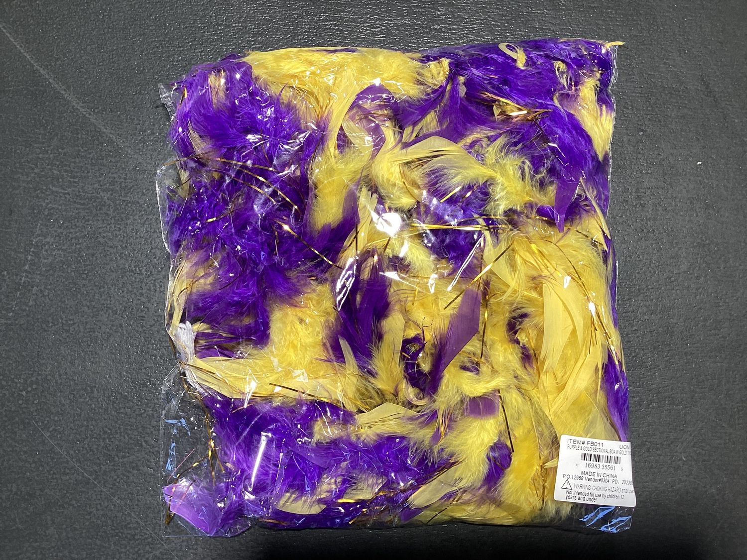 6' Purple and Gold Boa with Gold Tinsel (Each)