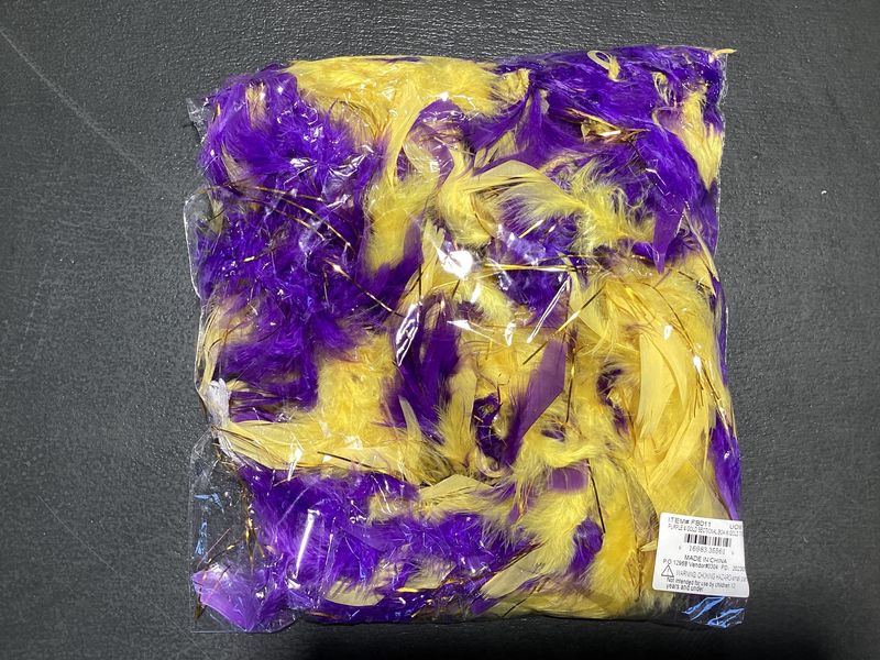 6' Purple and Gold Boa with Gold Tinsel (Each)