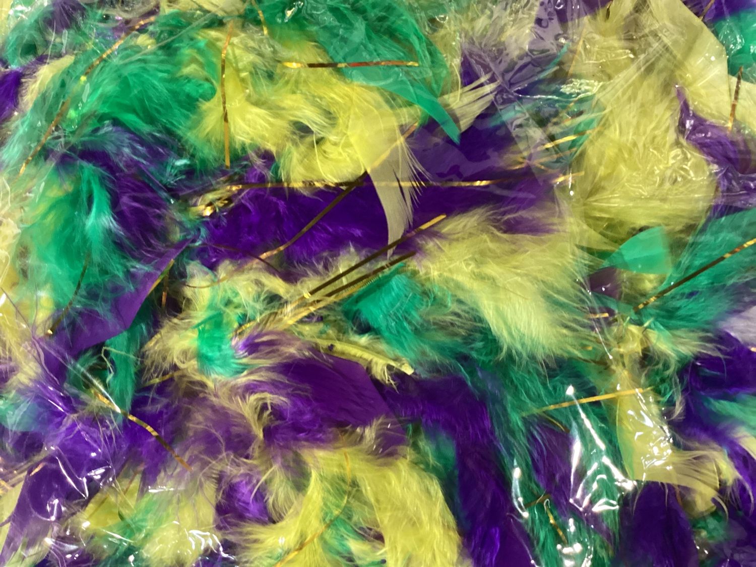 6' Purple, Green and Gold Boa with Gold Tinsel (Each)