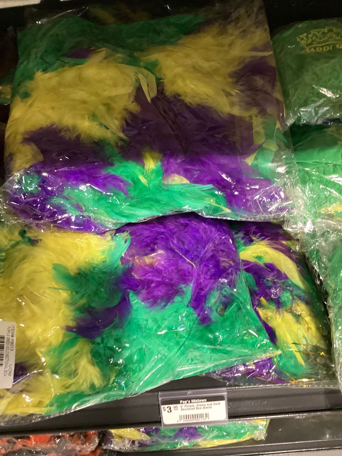 6' Purple, Green and Gold Sectional Boa (Each)