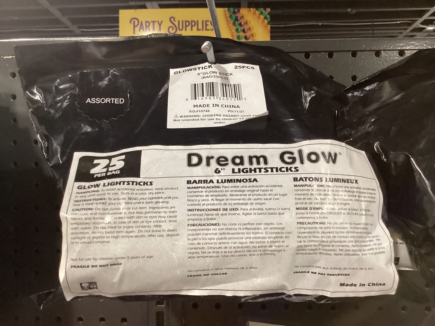 6" Glow Sticks - Assorted Colors (Pack of 25)