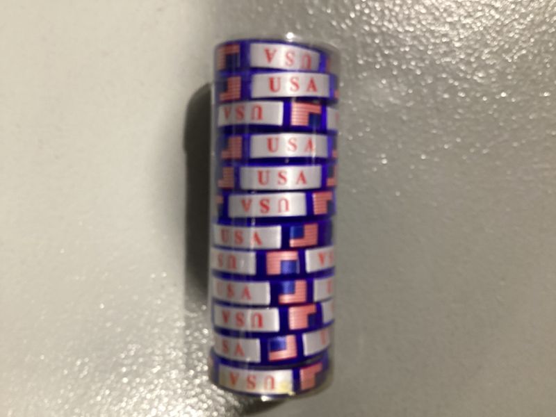 7" USA Flag Logo Bracelet (Dozen)