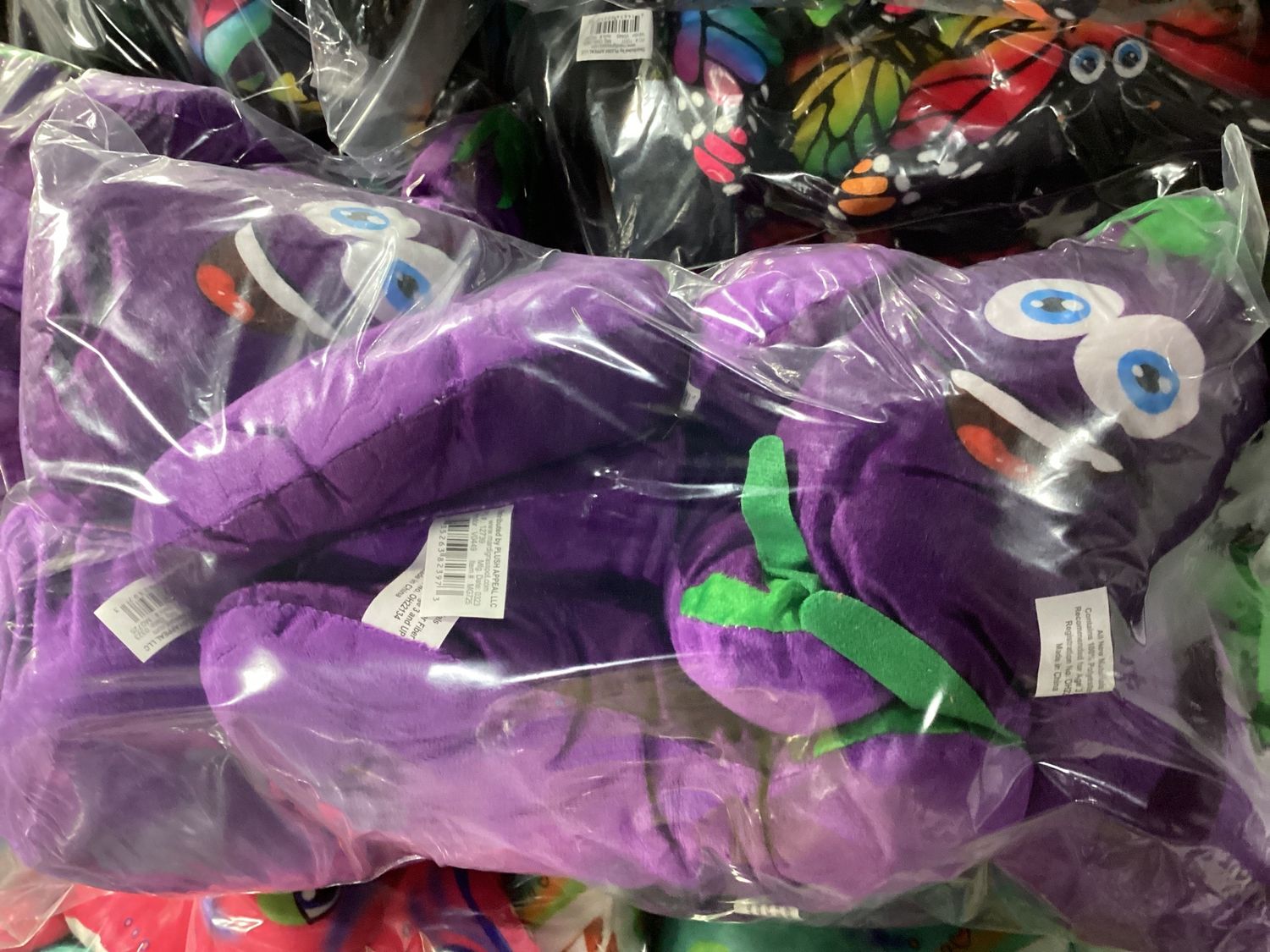 9" Plush Eggplant - Assorted (Dozen)