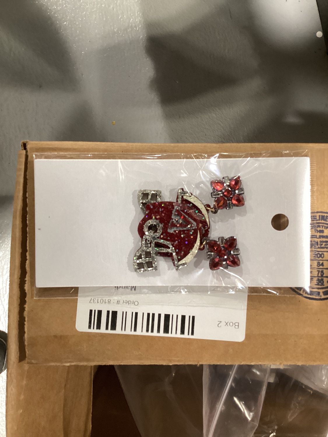 Alabama Game Day Glittered Football Helmet Dangle Earrings (Pair)