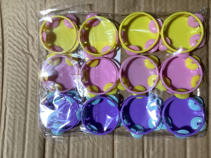 Assorted Color Tambourine 2" (Dozen)