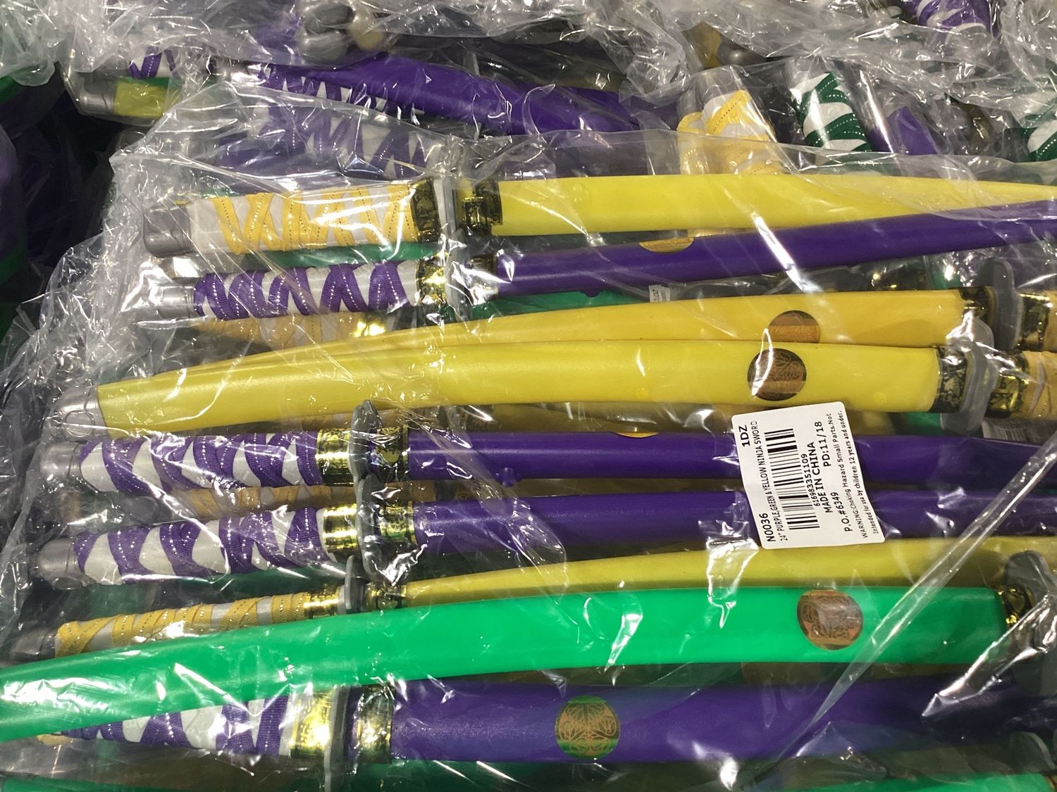 Assorted Color Ninja Sword 24" (Dozen)