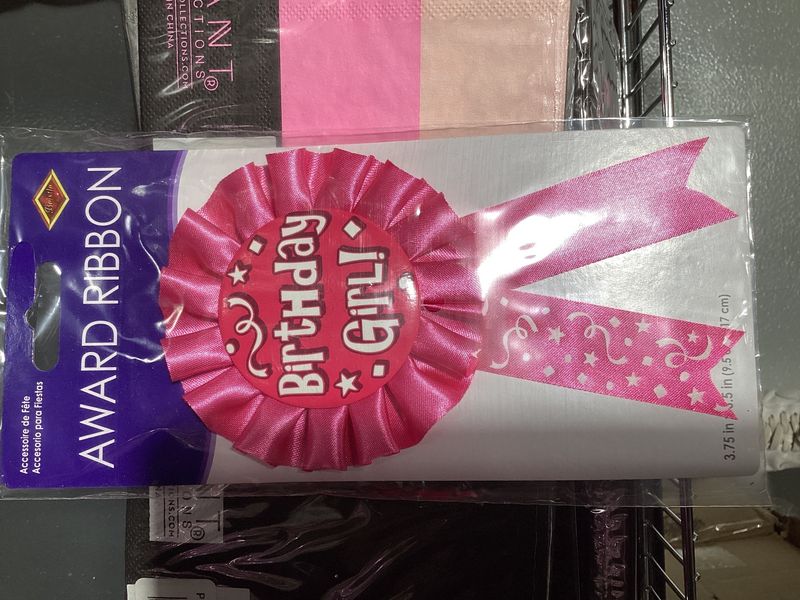 Birthday Girl Award Ribbon 3.75" X 6.5" (Each)