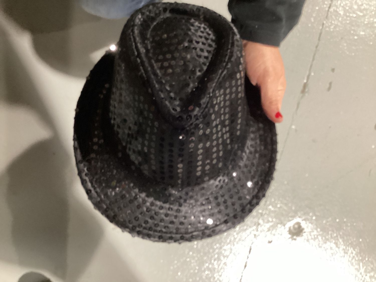Black Sequin Fedora (Each)