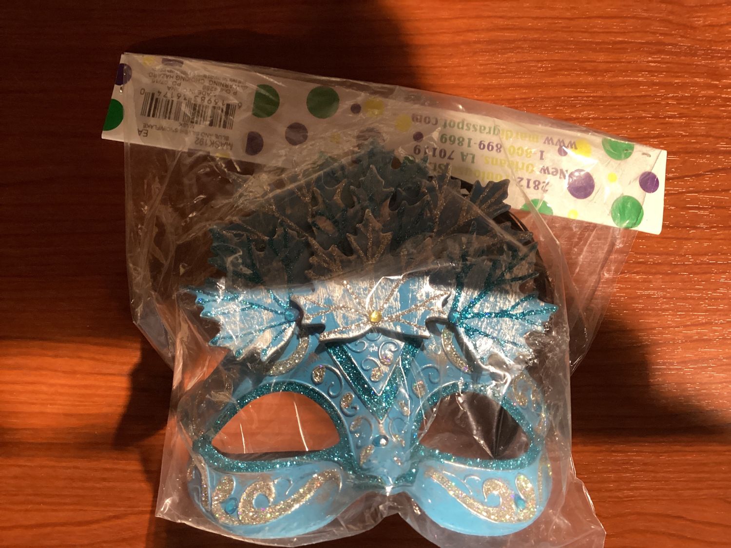 Blue and Silver Snowflake Mask (Each)