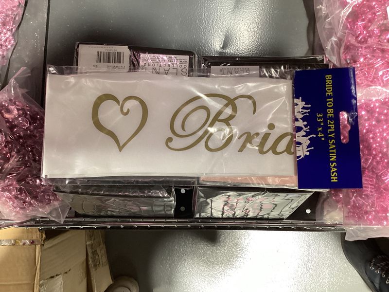 Bride to Be on White Satin Sash 33" x 4" (Each)