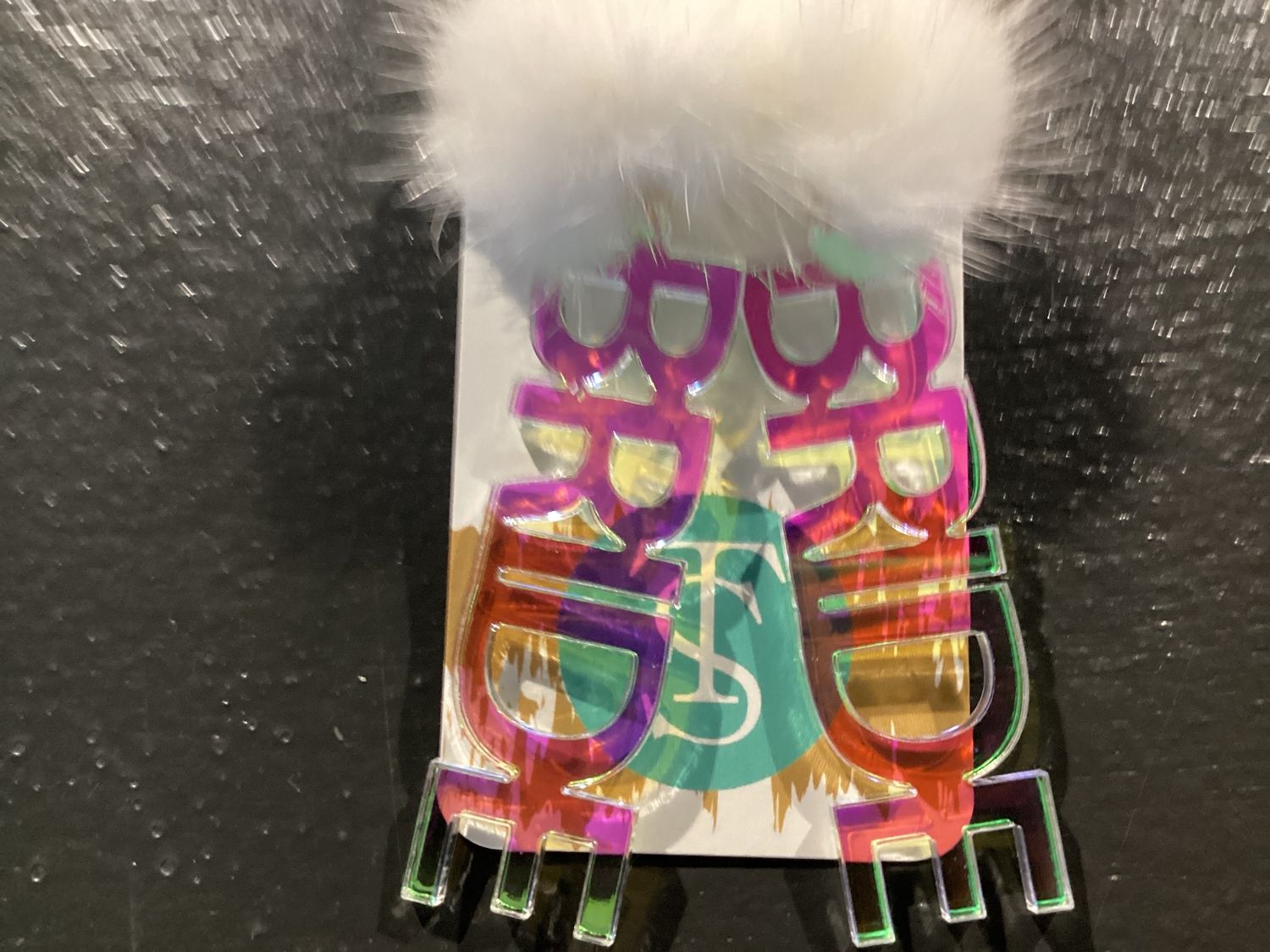 Bride Iridescent Earrings White Puff Post