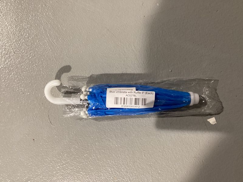 Blue Umbrella with Ruffle 5" (Each)