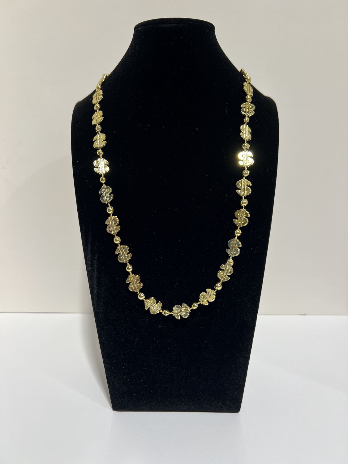 Dollar sign bead gold and silver