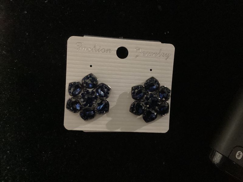 Earrings - Dark Blue Sapphire