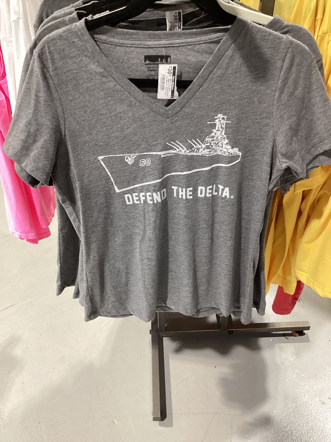 Defend the Delta® Women's Triblend Short Sleeve V-Neck Grey - XL