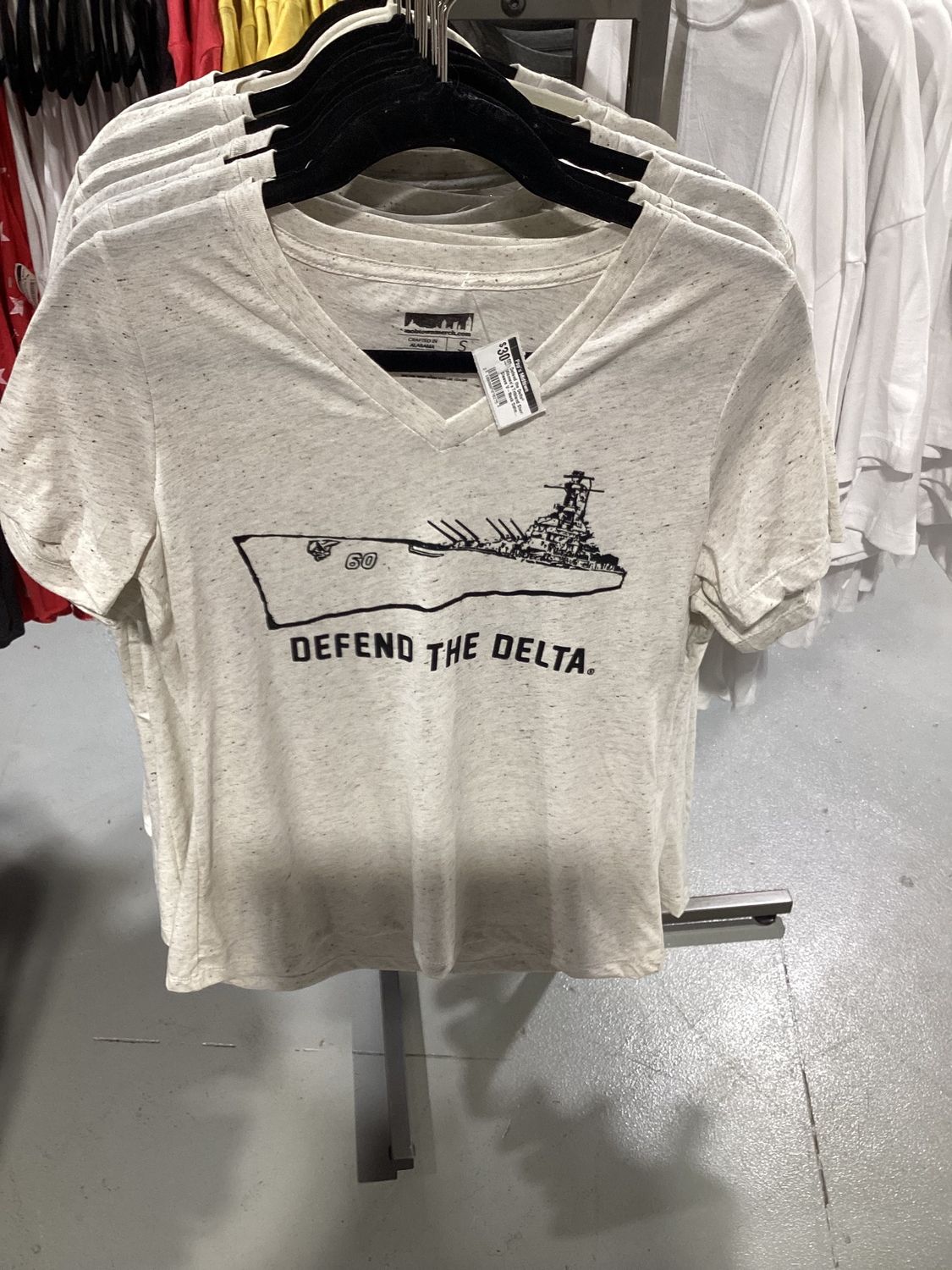 Defend the Delta® Women's Triblend Short Sleeve V-Neck Oatmeal - Large