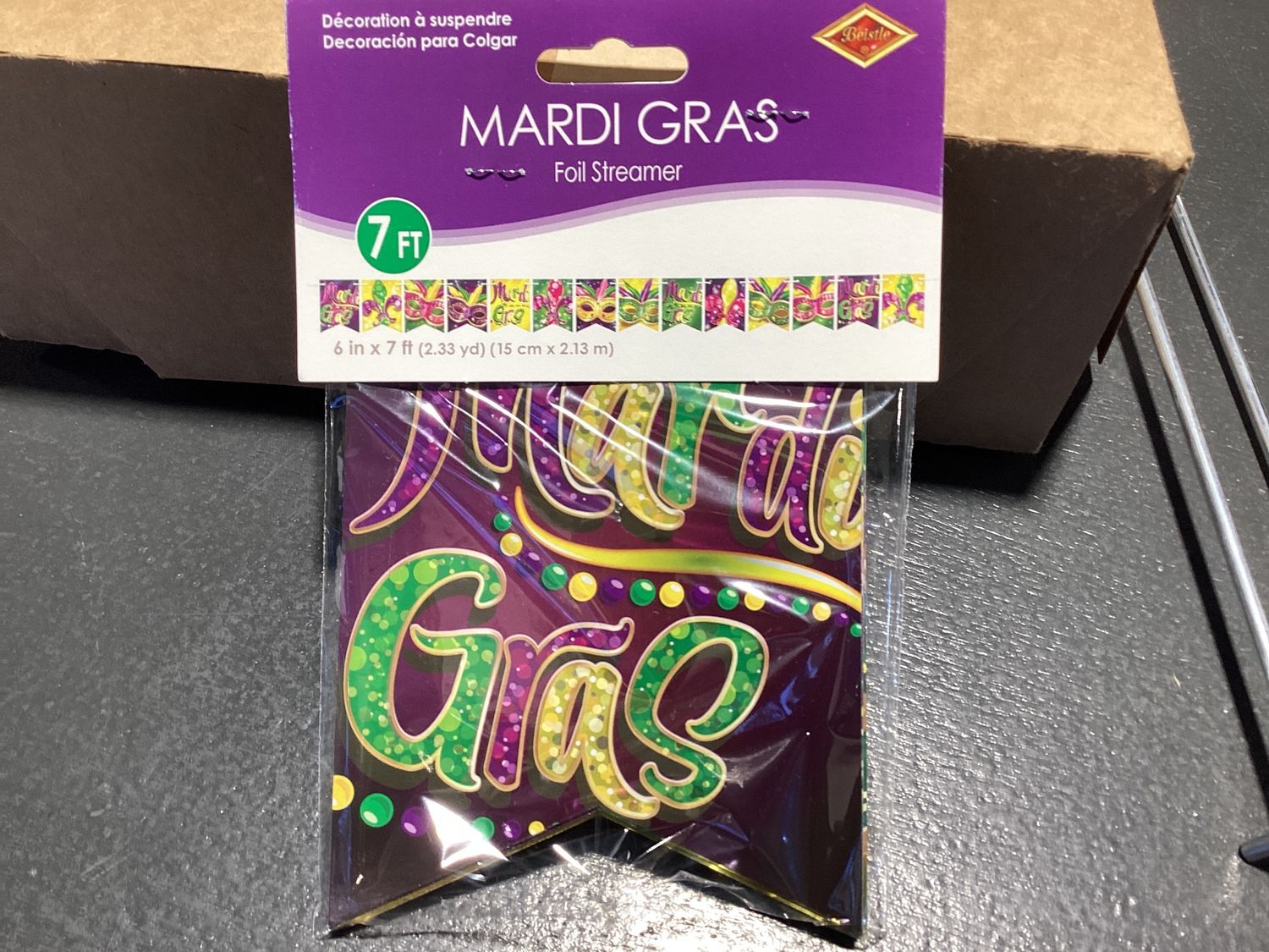 Foil Mardi Gras Streamer (Each)