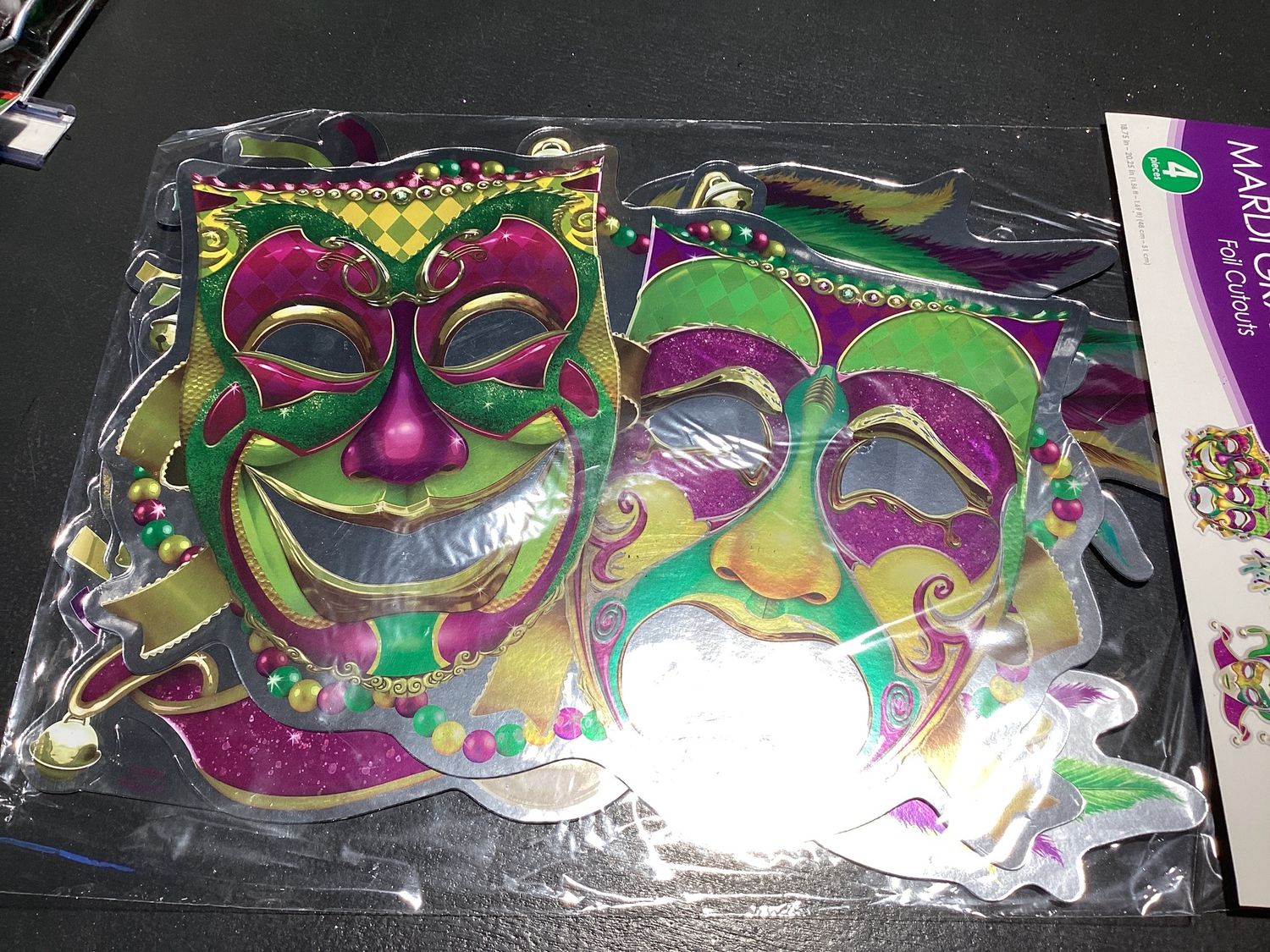 Foil Mardi Gras Mask Cutouts (Each)