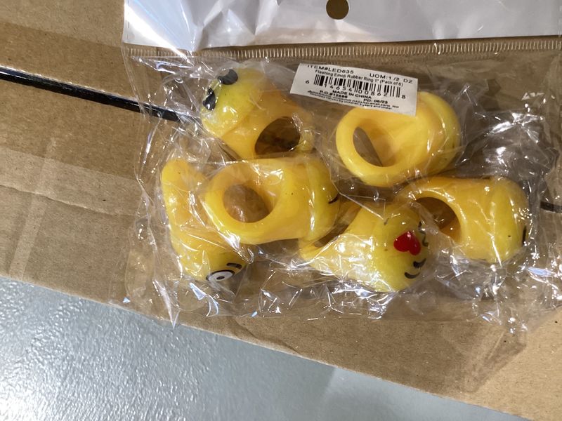 Flashing Emoji Rubber Ring 1" (Pack of 6)