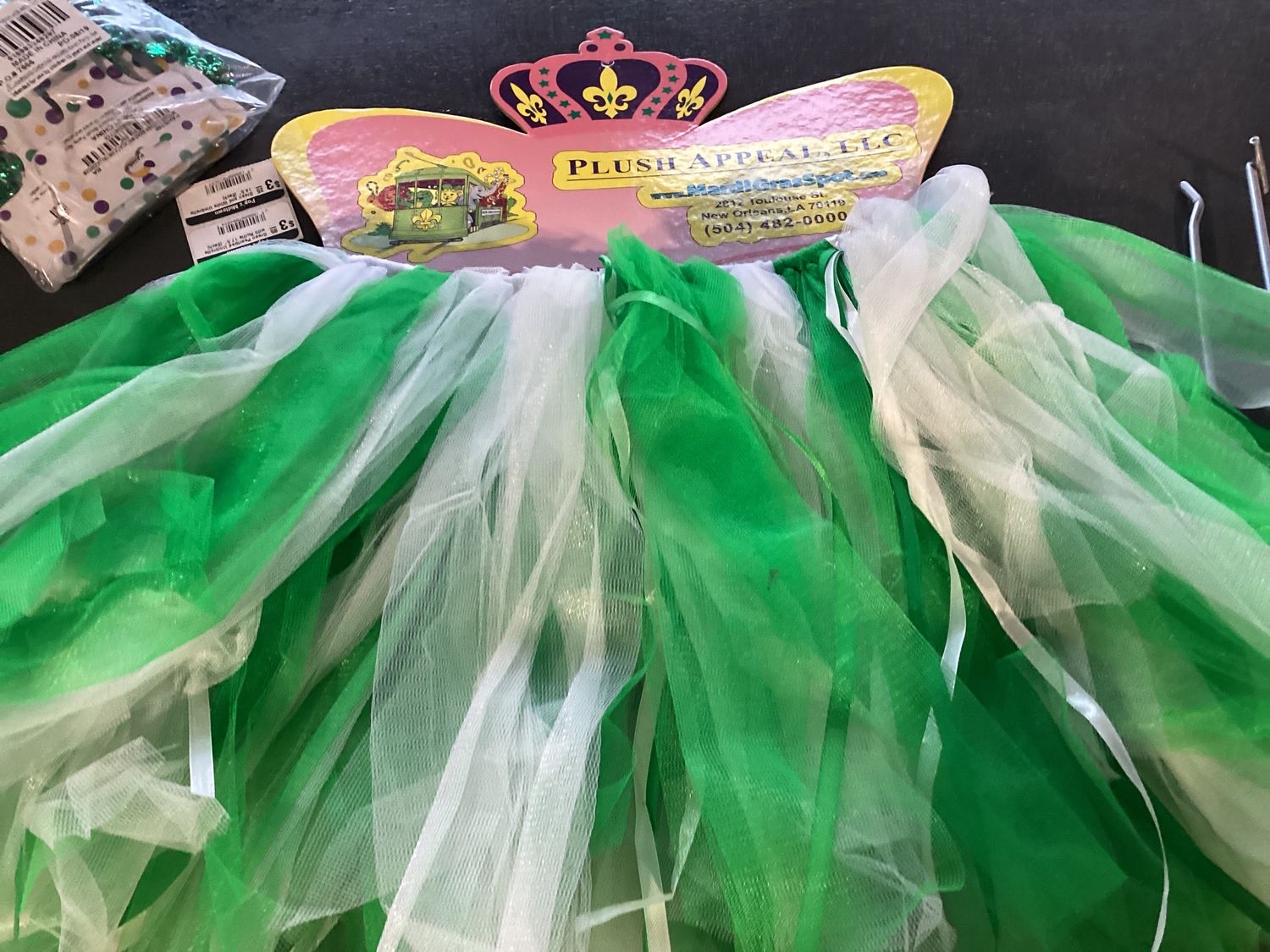 Green and White 90 Panel Tutu (Each)