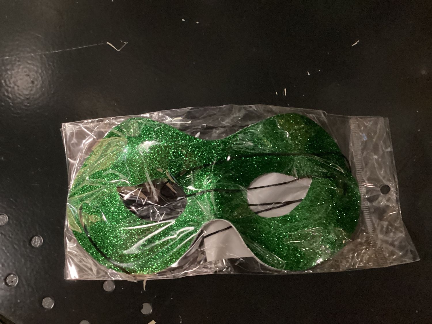 Green Glitter Mask with Elastic Band (Each)