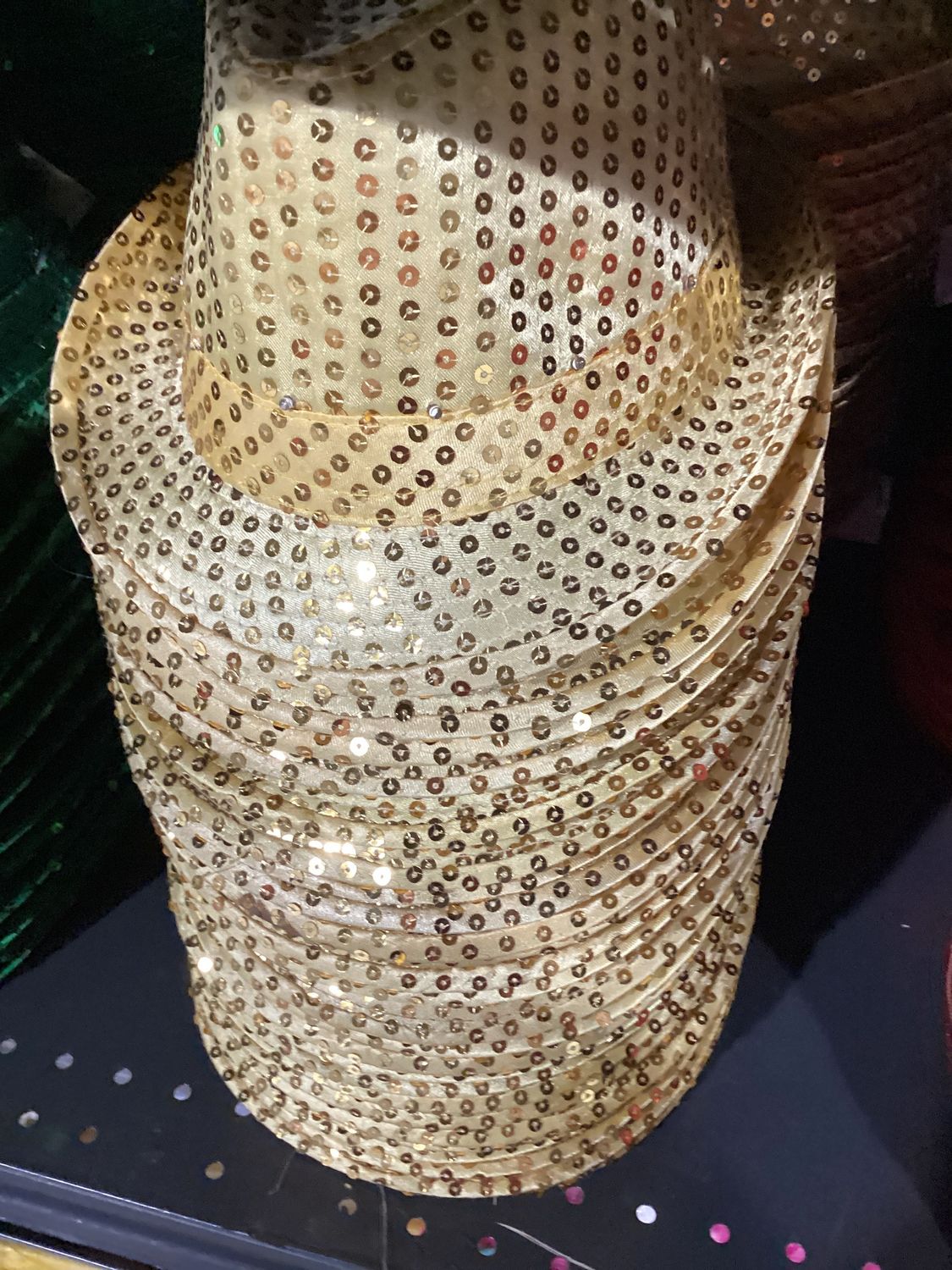 Gold LED Fedora with 14 White Lights (Each)