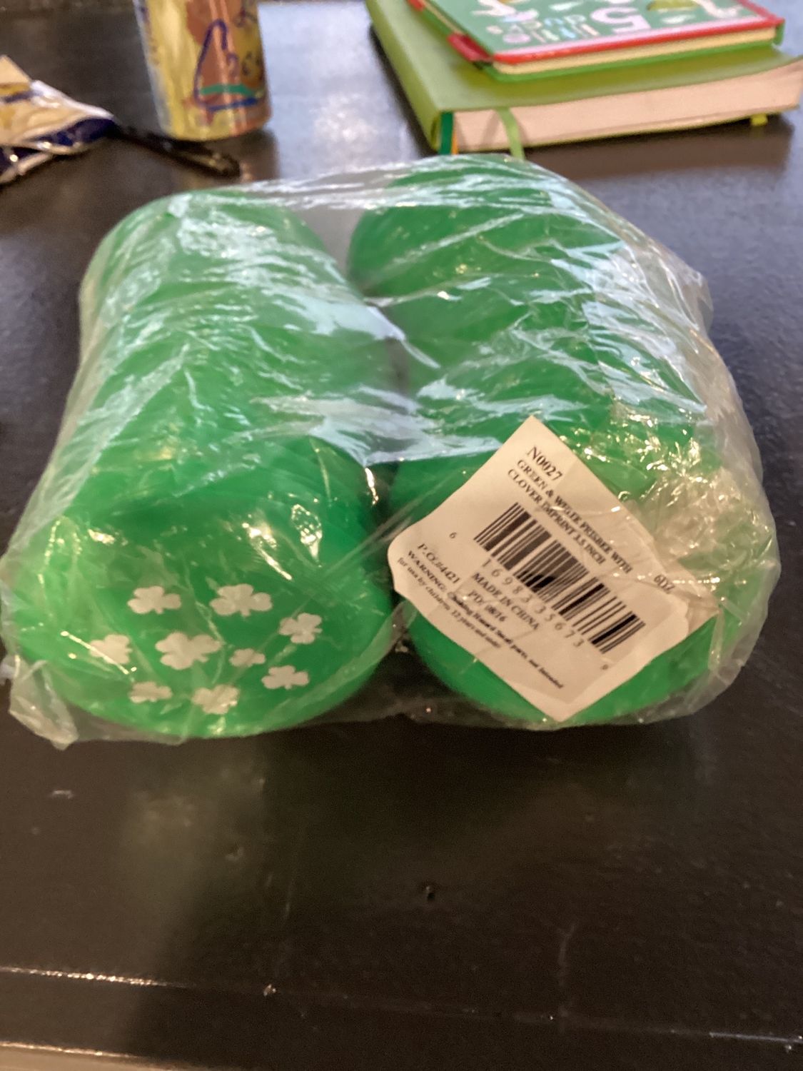 Green and White Frisbee with Clover Imprint 3.5" (6 Dozen)